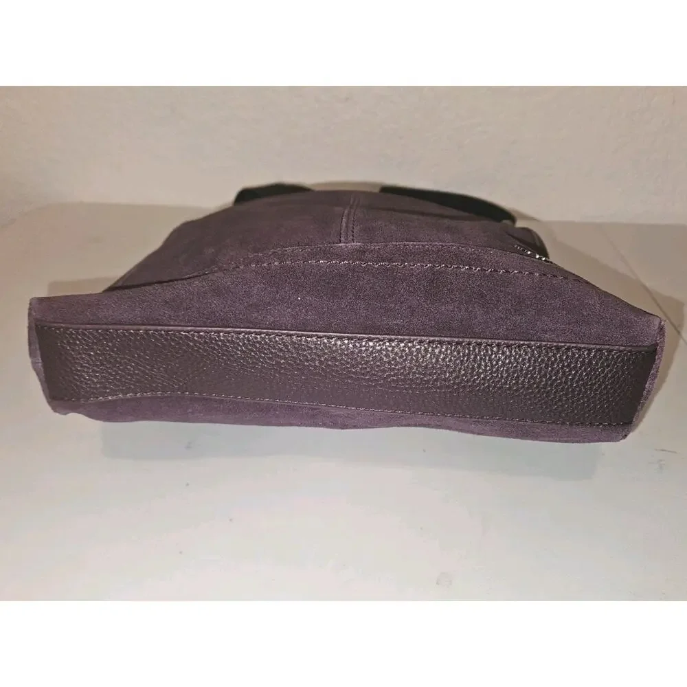 NWOT THE Sak Lucia Suede Leather Crossbody In Aubergine Color 11x12